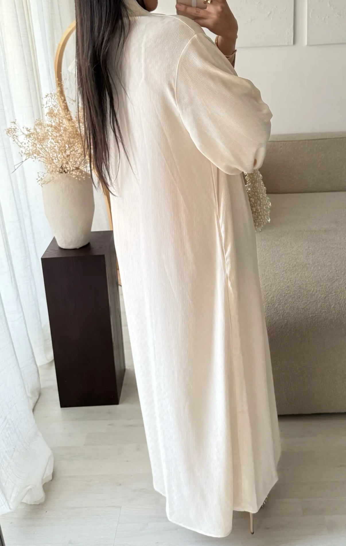 Silk Abaya Beige