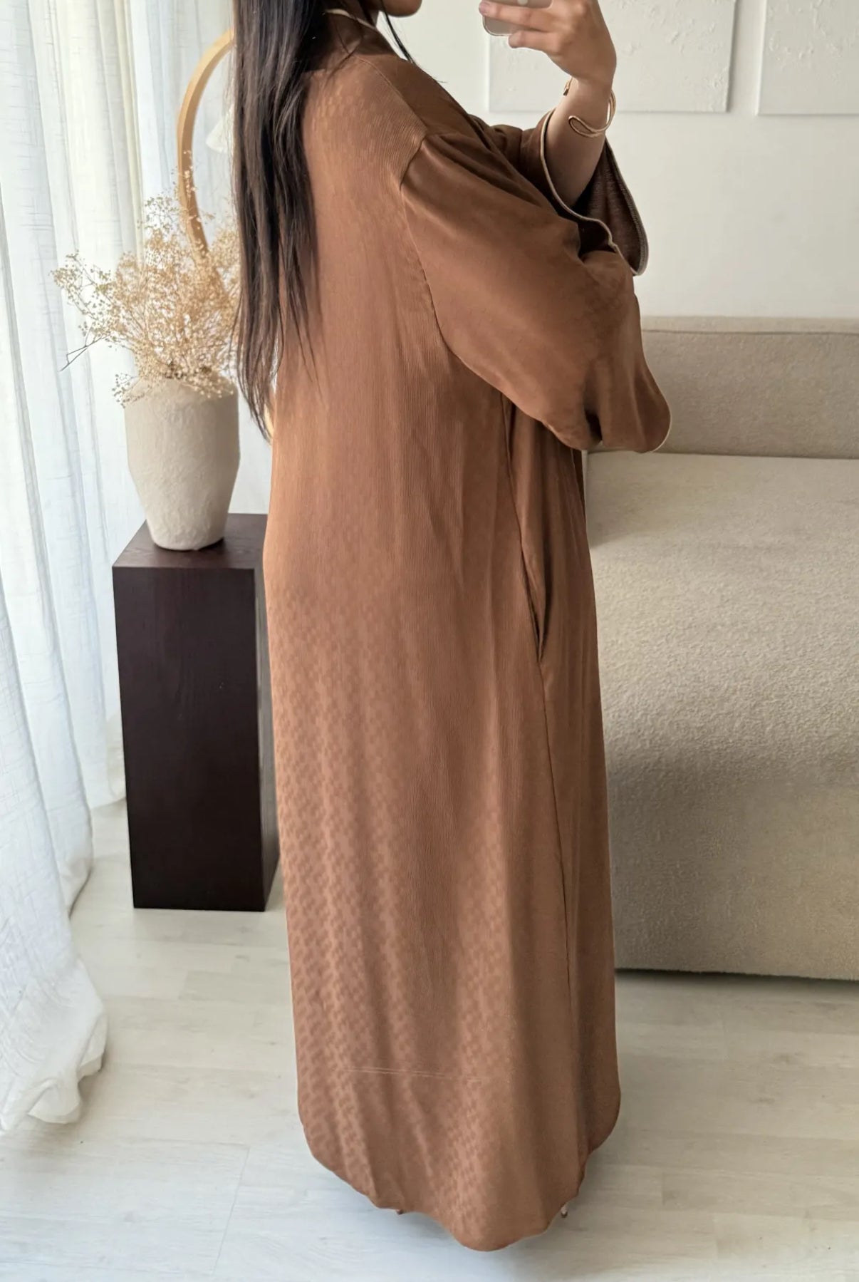 Silk Abaya Brown