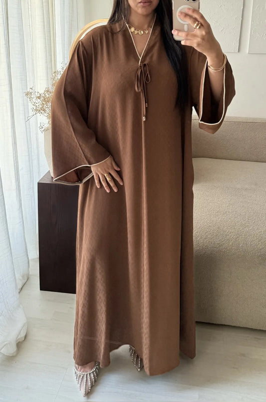Silk Abaya Brown