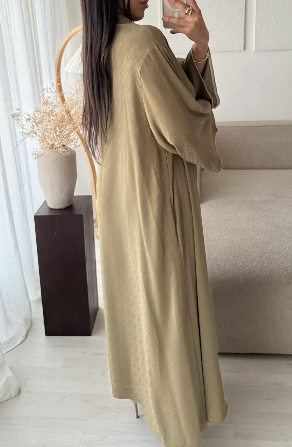 Silk Abaya Khaki